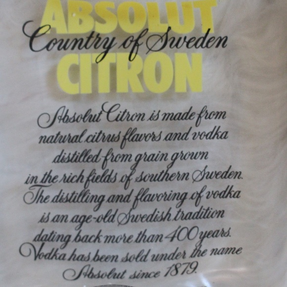 Absolut Citron Vodka bottle , melted flattened bottle with cheese knife - Picture 4 of 7